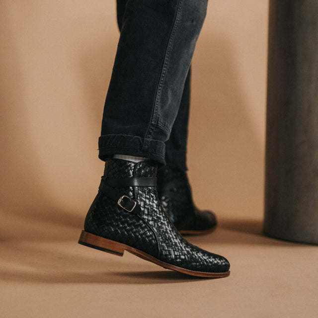 The Dylan Boot in Black Woven