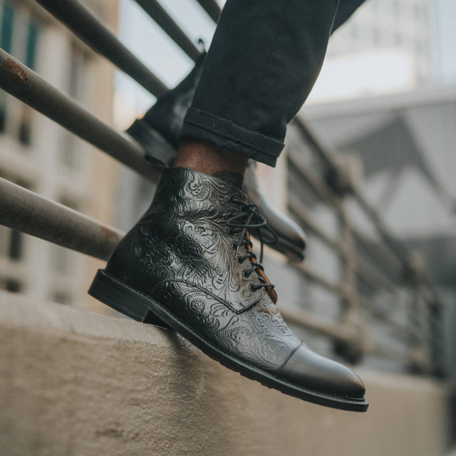 The Paris Boot in Black Floral