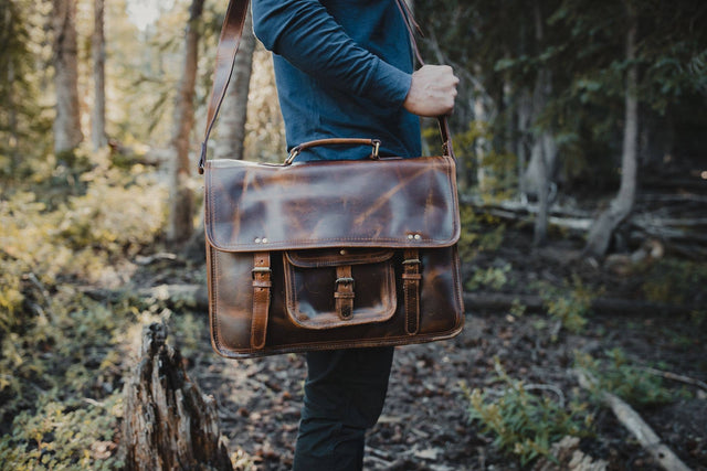 Buffalo Leather Satchel 18"